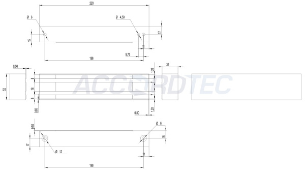 Электромагнитный замок ACCORDTEC  ML-295K с уголком
